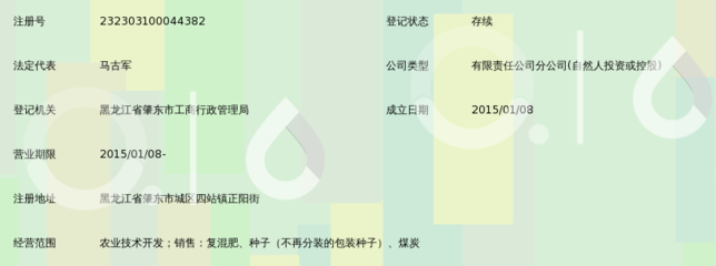 黑龙江恒昌农业科技开发四站分公司